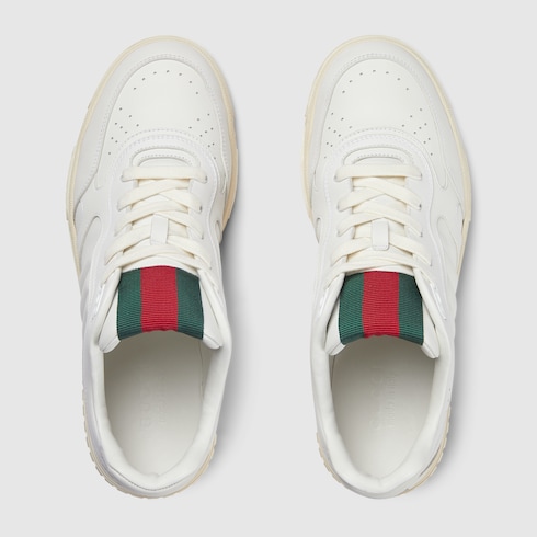 Men s Gucci Re Web sneaker in white leather GUCCI AE