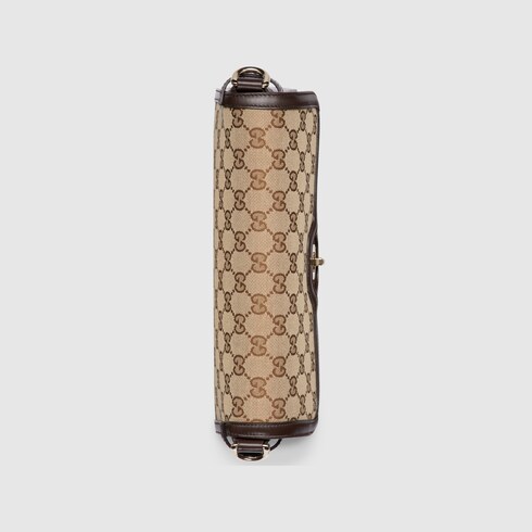 Borsa a spalla Gucci Luce misura piccola in tessuto beige ed ebano GUCCI Italia