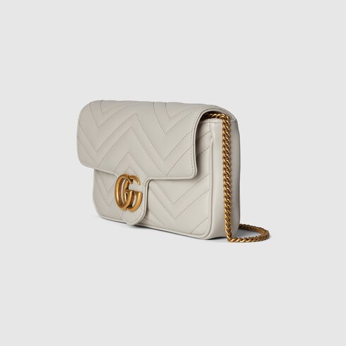 Mini borsa GG Marmont in pelle grigio chiaro GUCCI CH