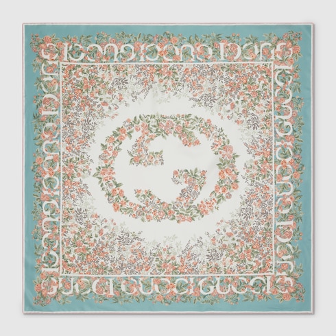 Printed silk twill carré