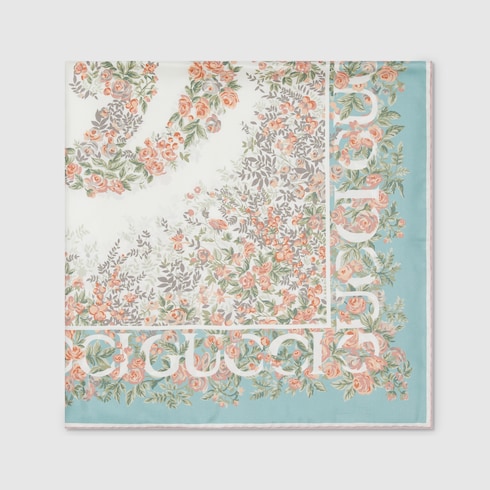 Printed silk twill carré