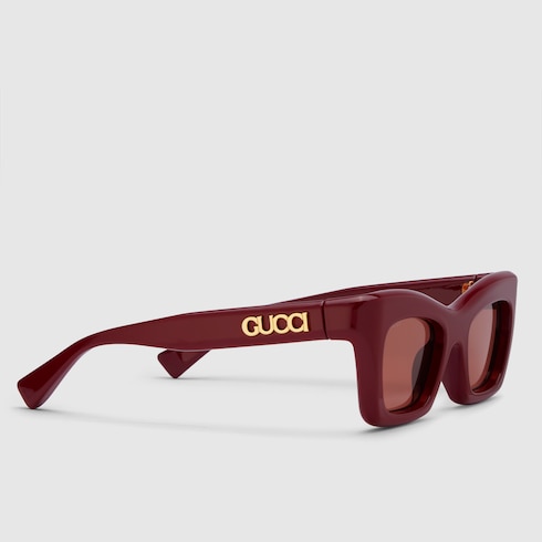 Sonnenbrille in Katzenaugenform in Rosso Ancora rot | GUCCI® DE
