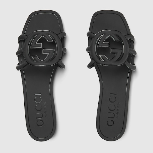 Sandalo slider donna con Incrocio GG