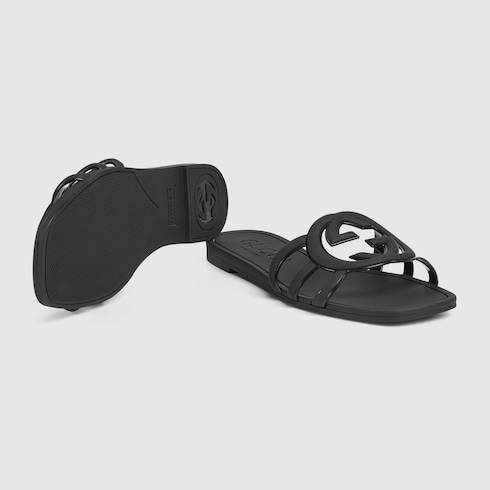 Sandalo slider donna con Incrocio GG