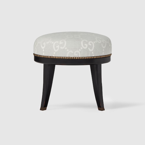 Taburete redondo de jacquard con GG