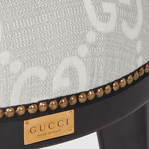 Taburete redondo de jacquard con GG