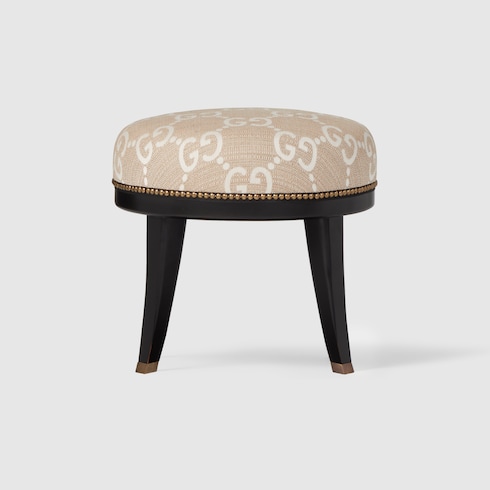 Taburete redondo de jacquard con GG