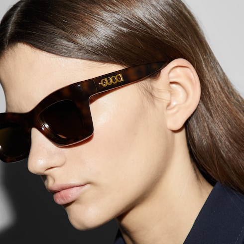 Cat eye sunglasses in tortoiseshell GUCCI US