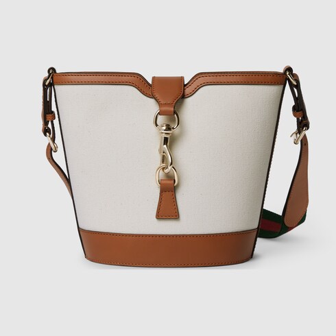 Mini bucket shoulder bag in natural canvas GUCCI Canada