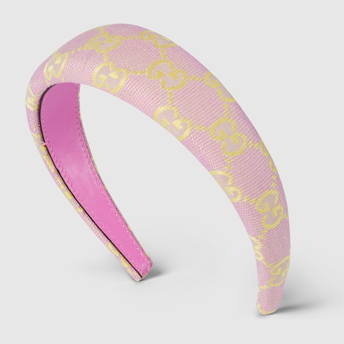 GG canvas hairband in Pink Yellow Undefined | GUCCI® SI