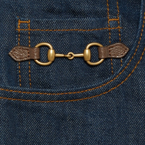 Denim trousers with Horsebit Detail 7