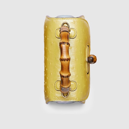 Мини-сумка Gucci Bamboo 1947 из кожи страуса