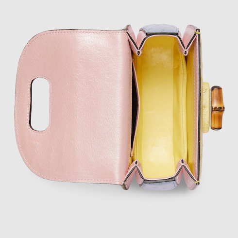 Mini sac à main Gucci Bamboo 1947 en autruche