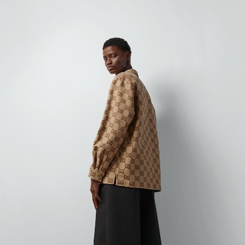 Camisa de lona con diseño de GG grande