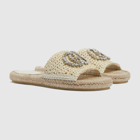 Women's espadrille with crystal Interlocking G
