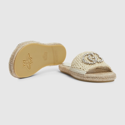 Women's espadrille with crystal Interlocking G