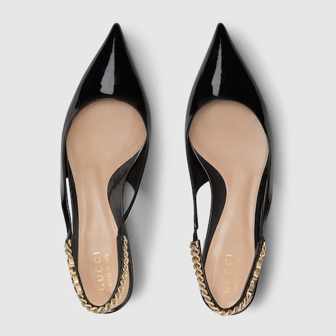 Gucci Signoria ballet flat in black patent leather GUCCI Australia