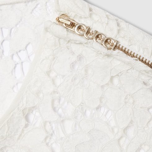 Gucci floral cotton lace top with print Detail 6