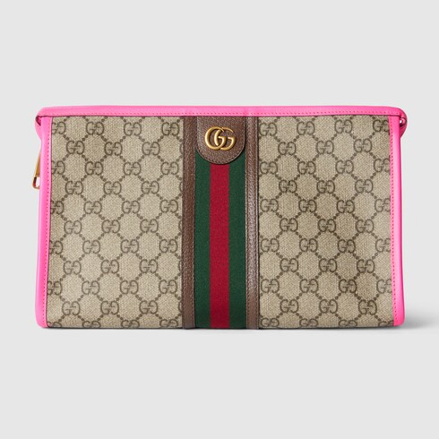Ophidia GG toiletry case in beige and ebony Supreme | GUCCI® UK