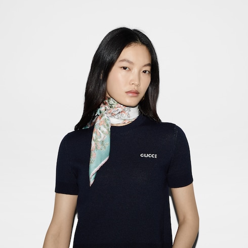 Printed silk twill carré