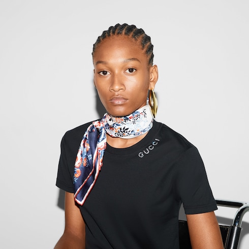 Printed silk twill carré