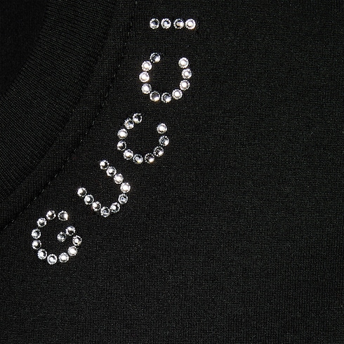 Camiseta de punto de algodón con cristales