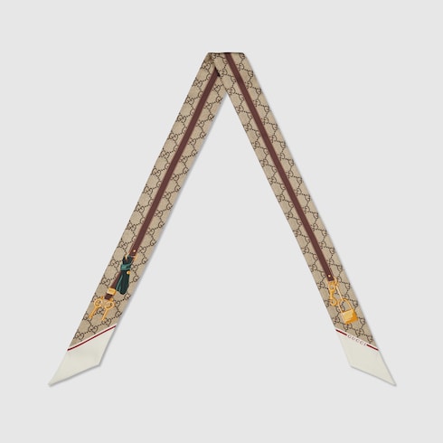 Fiocco in twill di seta stampata