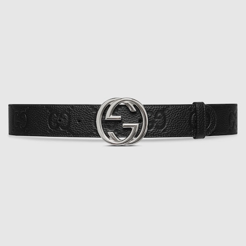 Wide belt with Interlocking G buckle Detail 2