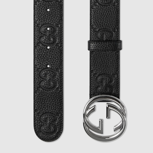 Ceinture large avec boucle à détail GG enlacés