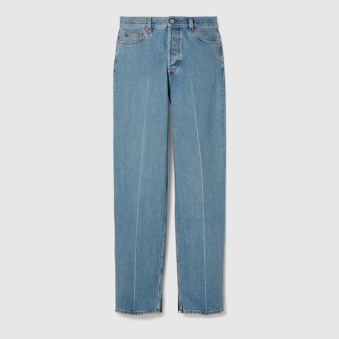 Denim trouser with Gucci label Detail 2