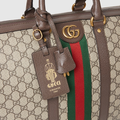 Gucci Savoy〕ミディアム ダッフルバッグ ・ベージュ＆エボニー