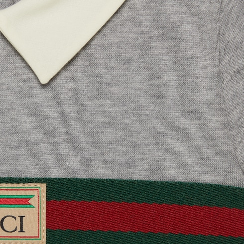 Baby cotton jersey gift set in light grey | GUCCI® US