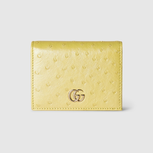 GG Marmont ostrich card case wallet
