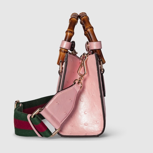 Mini borsa shopping Gucci Diana in struzzo