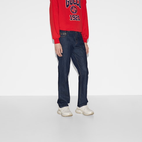 Denim trousers with Horsebit Detail 3