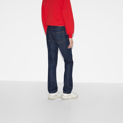 Denim trousers with Horsebit Detail 4