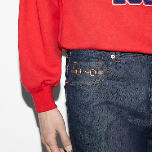 Denim trousers with Horsebit Detail 5