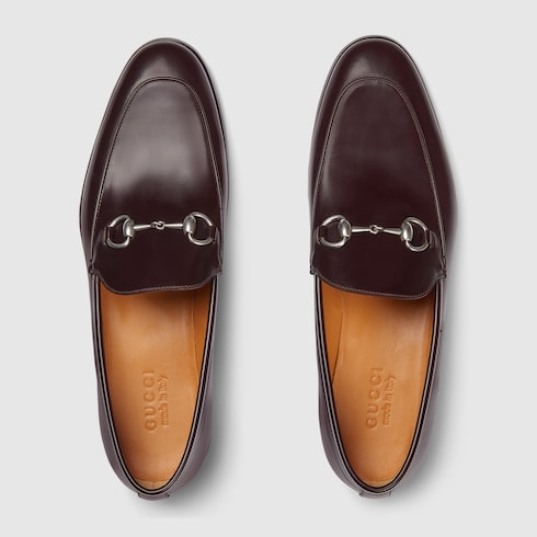Mocassino uomo con Morsetto in pelle bordeaux scuro GUCCI Italia