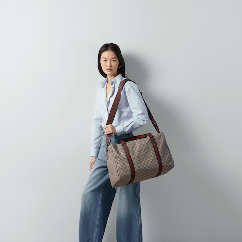 Середина сумка-дафл с лентой Web