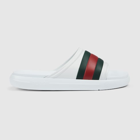 Gucci Web Slide White popular