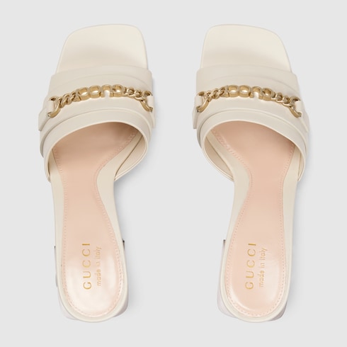 Mules Gucci Signoria en cuir blanc GUCCI FR