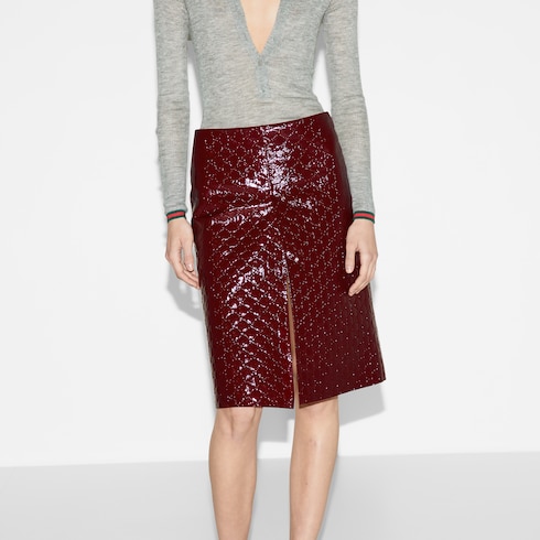 GG embossed mid-length skirt