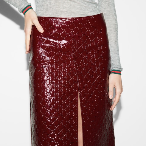 GG embossed mid-length skirt