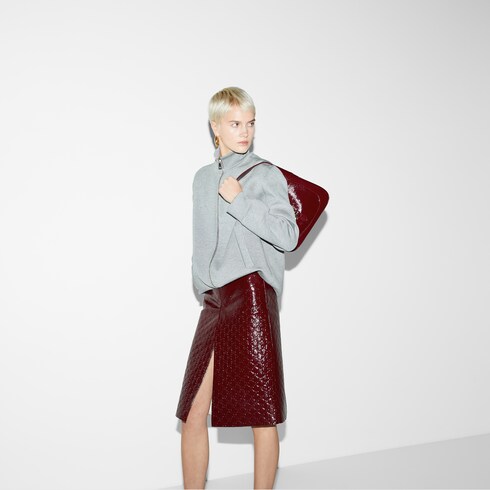 GG embossed mid-length skirt