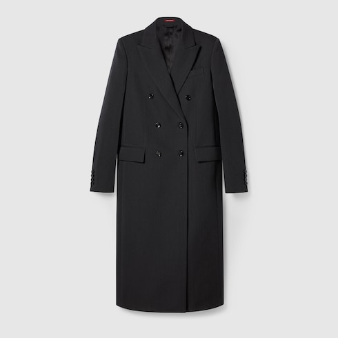 Cappotto doppiopetto lungo in lana