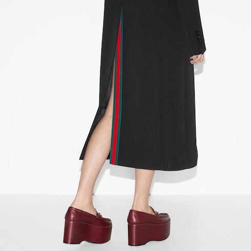 Double-breasted long wool coat