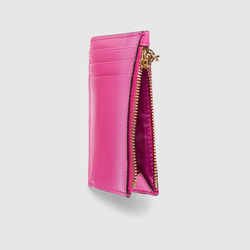 Good GUCCI Bamboo Envelope Card Check Wallet Leather Canvas Clutch Bifold Large Pink