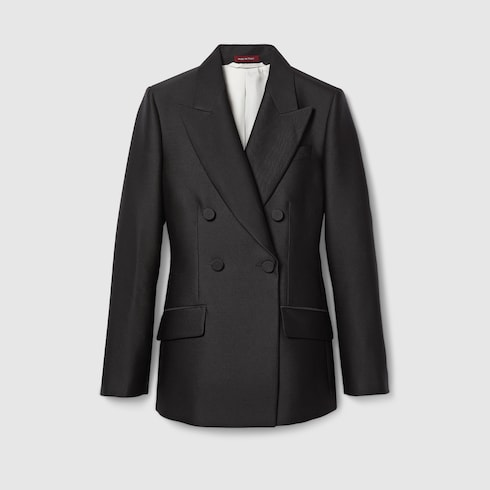 Chaqueta de seda y lana con botonadura doble