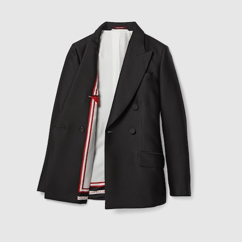 Chaqueta de seda y lana con botonadura doble