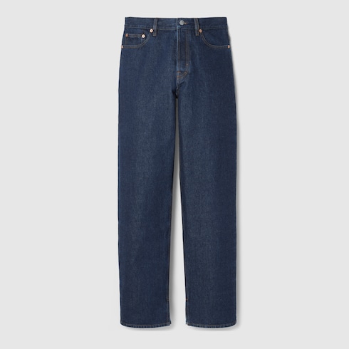 Denim trouser with Gucci label Detail 2